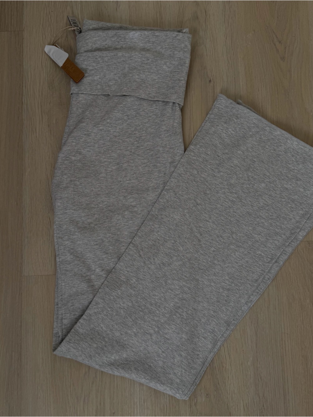 Skims Cotton Jersey Foldover Pant in Light Heather Grey size Medium